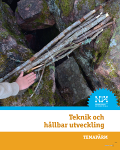 Lärarpärmen till tema Teknik och hållbar utveckling. Framsidan visar en bro byggd av pinnar.
